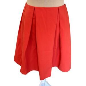 Raoul Tangerine Pleated Structured Cotton Blend Skirt Schoolgirl Indie Y2K